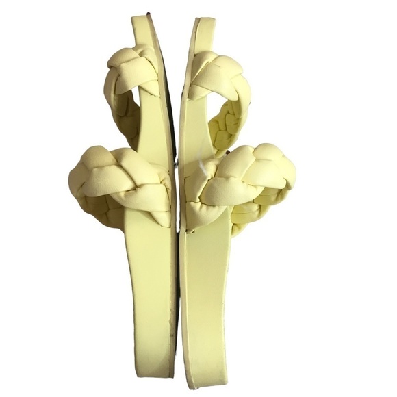 Rachel Zoe braided double strap bright yellow slides - Picture 8 of 9